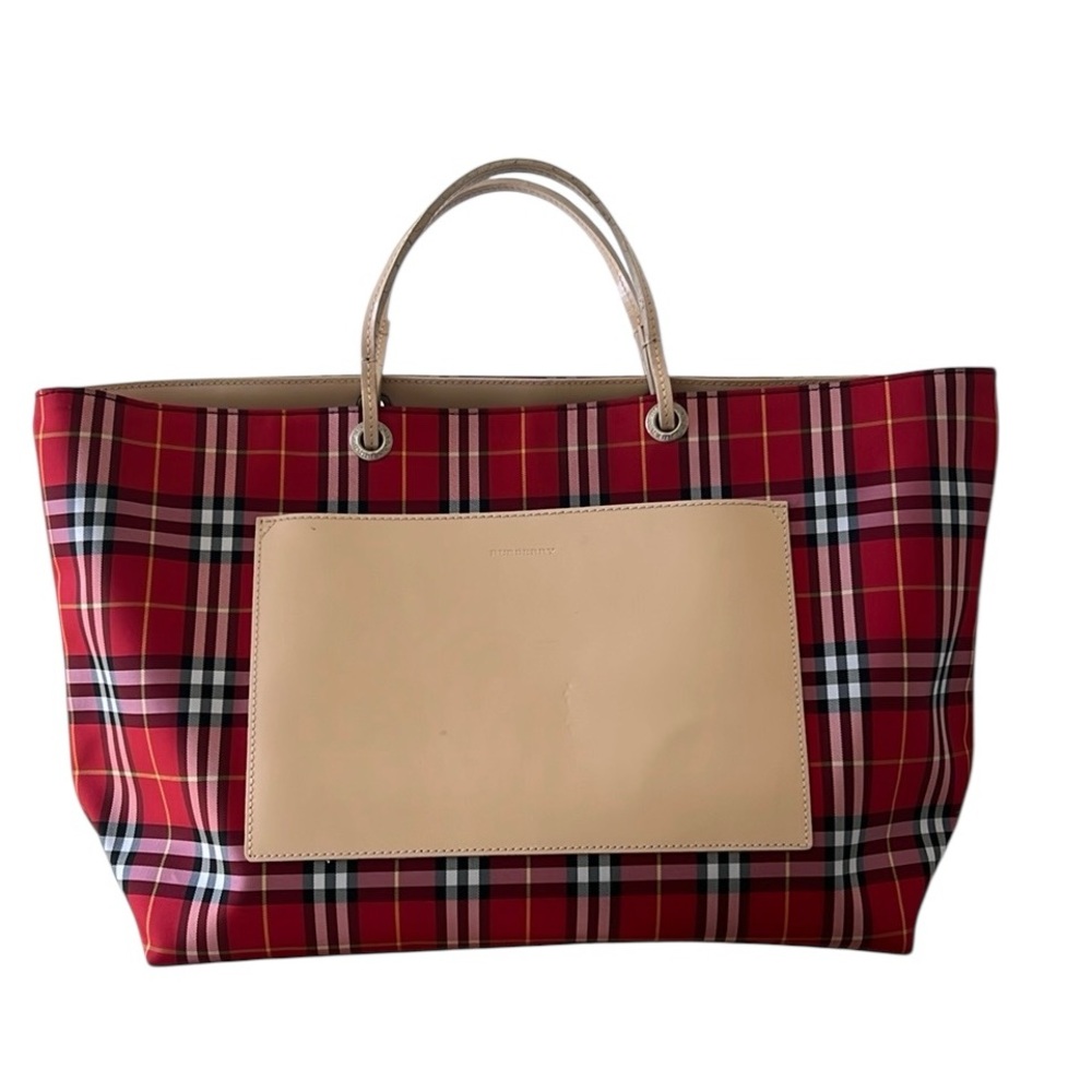 Burberry House Check Red Tote Bag